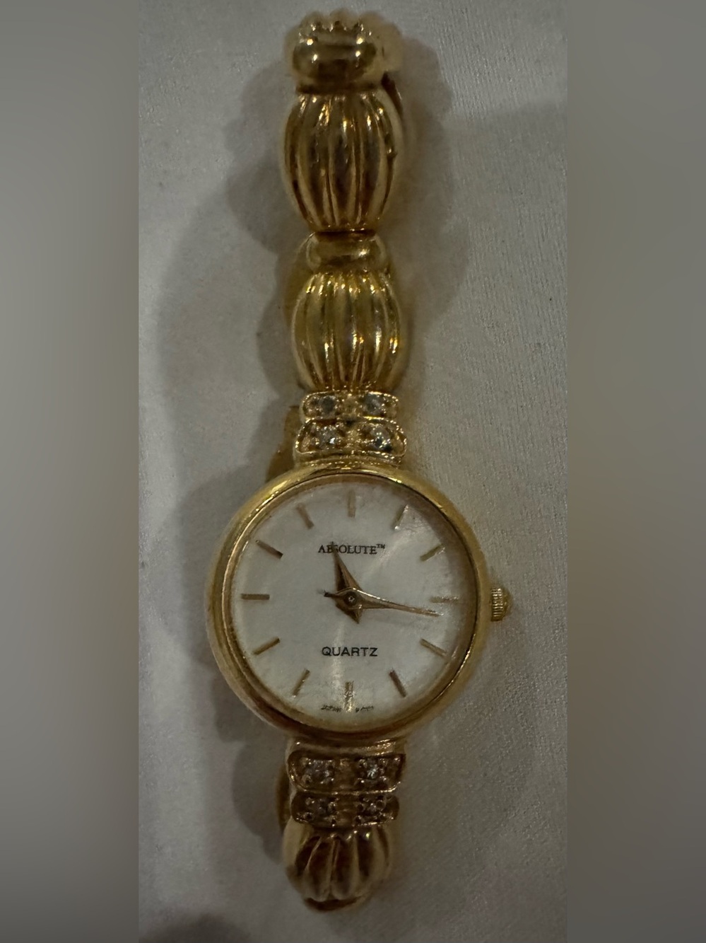 Gold-Tone Women’s Quartz Vintage Bracelet Watch - Gold with Rhinestones!
